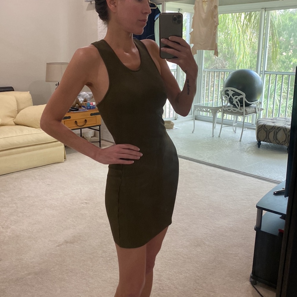 Young by YoYo Yeung olive bodycon knit dress